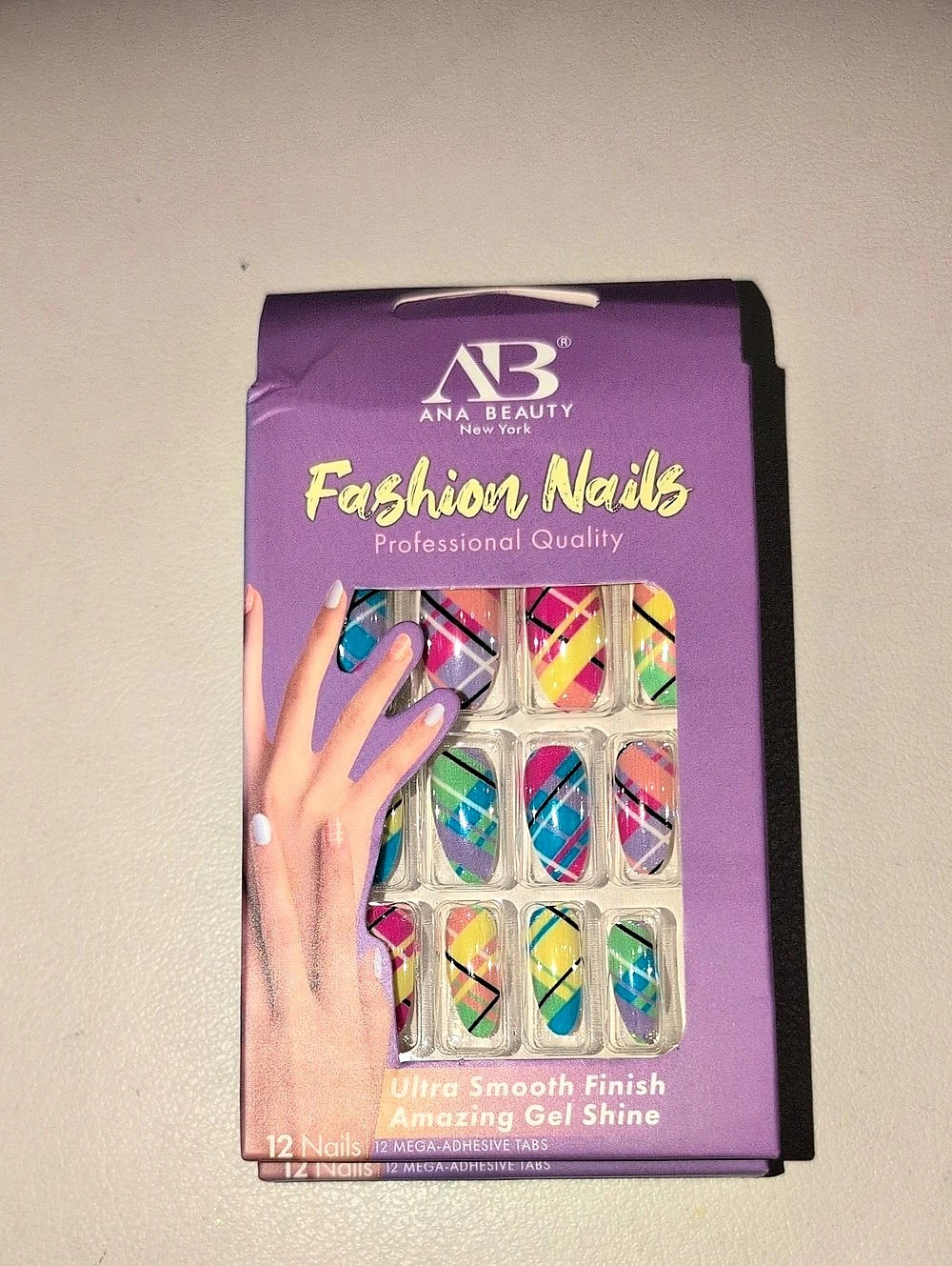 Ana Beauty Fashion Nails 12-Piece Geometric Press-On Nails